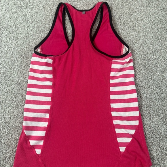 Like new Nike Dri-FIT Racerback Tank – Pink  white black Striped Sides Size Sm - Picture 4 of 6